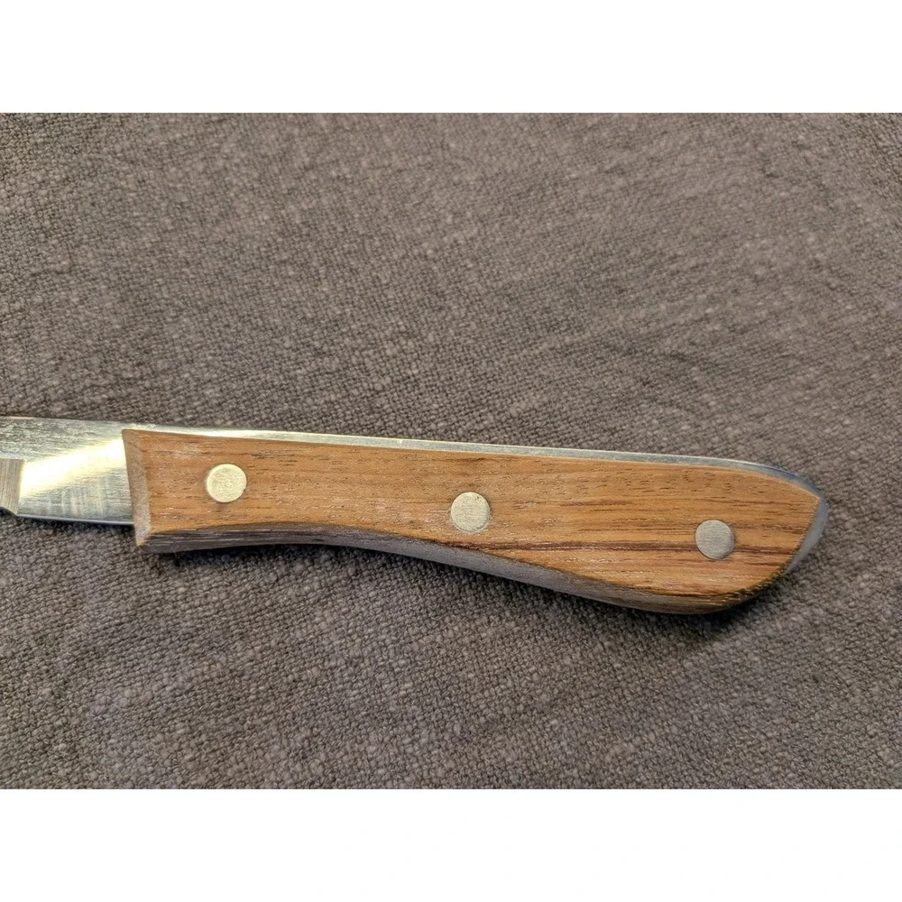 Caesar's Stainless Steel Serrated Bread Knife Triple Rivet Wood Handle